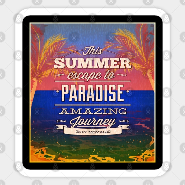 This-Summer-Escape-To-Paradise Sticker by TEENIE DESIGN